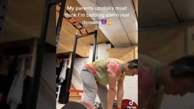 'gym fails !! His parents upstairs think he’s fighting some real demons 