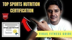 'Top sports nutrition certificate provider in India and internationally|sports nutrition course'