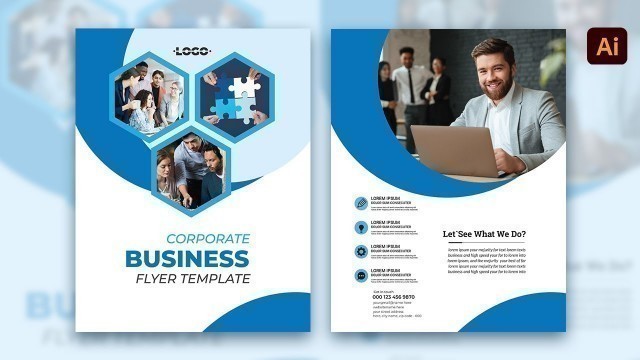 'Double Sided Business Flyer Design in Adobe Illustrator'