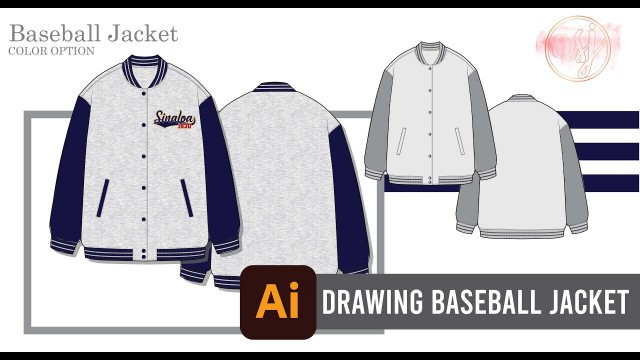 'HOW TO DRAW BASEBALL JACKET ON ADOBE ILLUSTRATOR'