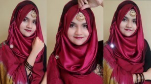 'How to Style Hijab with Saree || Hijab Style with tikli || Hijabi Star ❤️'