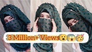 'Hijab style with Niqab 2021 | Full Coverage | Side layers Hijab Tutorial  | Hijab Tutorial'