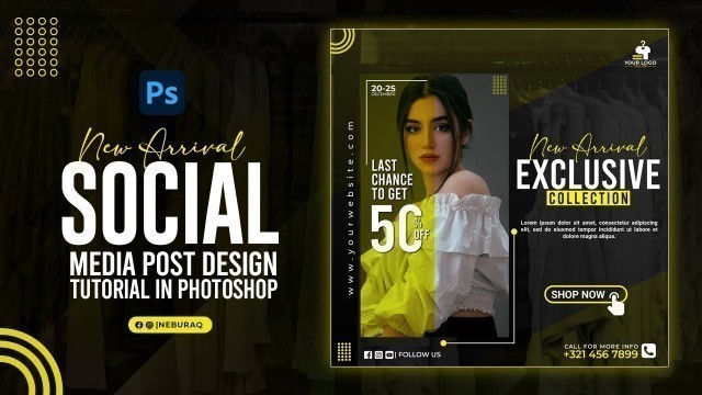 'Fashion Social Media Post Design | Adobe Photoshop Tutorial |  Noor e Buraq'