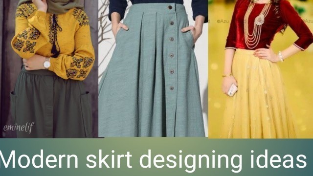 'Most beautiful eastern western skirt blouse designing ideas.hijabi fashion skirt shirt.'