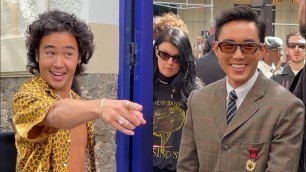 'NICO HIRAGA AND JUSTIN H. MIN (UMBRELLA ACADEMY) AT KENZO SPRING-SUMMER 2023 SHOW BY NIGO IN PARIS'