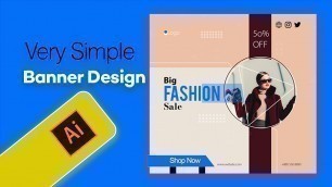 'Banner Design Adobe Illustrator||Fashion Sale||Graphicsment'