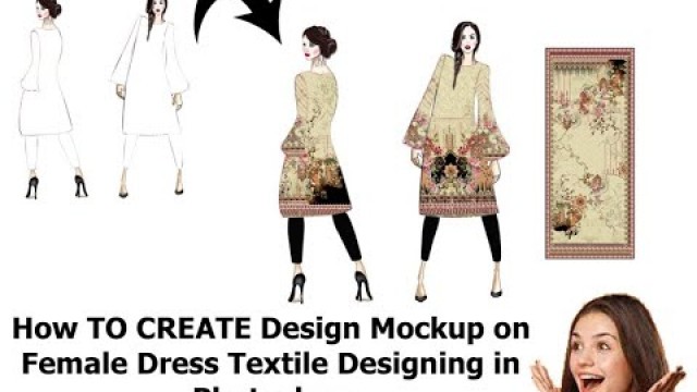 'How to Create  Ladies Digital Dress Mockup Textile Design in Adobe Photoshop urdu/hindi  lec #19'