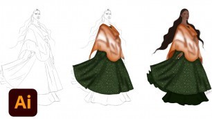 'Fashion Illustration inspired by the Indian Flag 