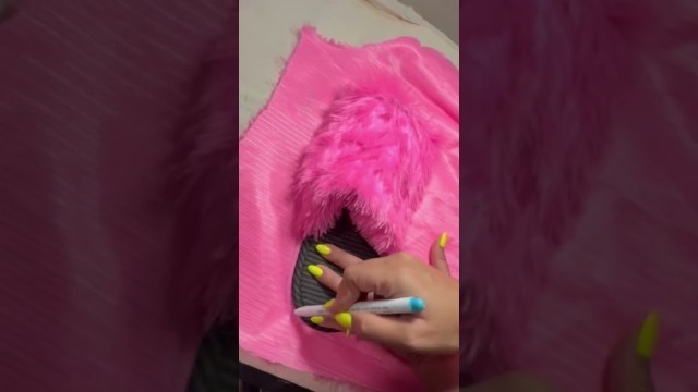 'Cute fur slip on! #diy #upcycle #pink #fashion #art #craft #craft'