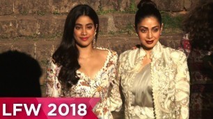 'Sridevi And Jhanvi Kapoor At Lakme Fashion Week 2018 | Jhanvi Kapoor'