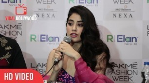 'Chit Chat With Jhanvi Kapoor At Lakme Fashion Week 2018 | #LFW2018'