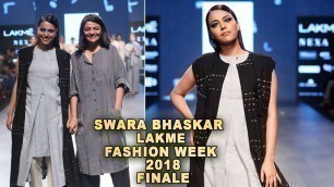 'Swara Bhaskar Ramp Walk 2018 | Lakme Fashion Week 2018 | LFW Ramp Walk 2018'