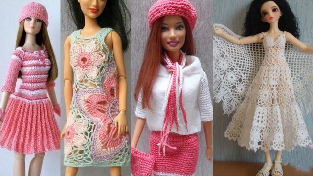 'Crochet #Barbie fashion modern clothes, Barbie dolls cute fashion dress #crochetdollsdress'