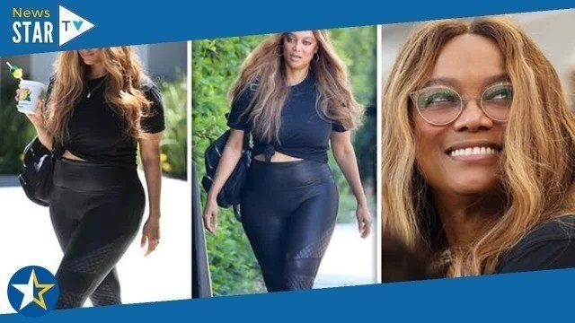 'Tyra Banks, 48, shows off stunning curves in crop top and skintight leggings'