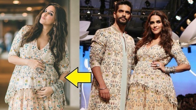 'Neha Dhupia PREGNANT Ramp Walk At Lakme Fashion Week 2018'