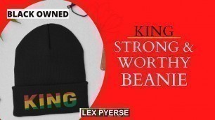 'KING Pan African Inspired Beanie | Black Owned Apparel | Lex Pyerse Clothing'