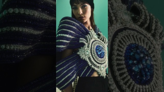 'echoing crystals in Balmain PRE FALL 2023 Collection'