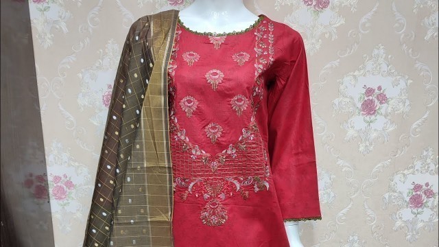 'Latest Pakistani Fashion Ladies Designer Dress Summer Cotton Embroidered Design #saqafat #short'