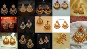 'latest chandbali earrings designs 2022||gold earrings designs 