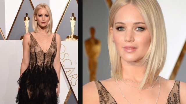 'Jennifer Lawrence Sexy Oscars 2016 Red Carpet Fashion'