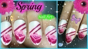 'Spring Nail Designs 2017 - Pink Flower Nail Polish Colors Trends'