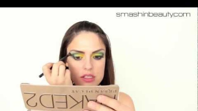 'High Fashion Dramatic Lime Green Makeup Summer Makeup'