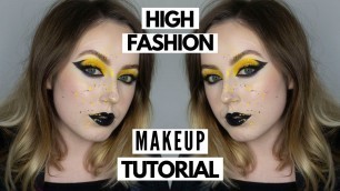 'Black & Yellow High Fashion Makeup Tutorial | Lowri'