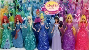 'Magic Clip Dolls Fashion Dresses Disney Princess Cinderella Ariel Belle Rapunzel Magiclip mix up'