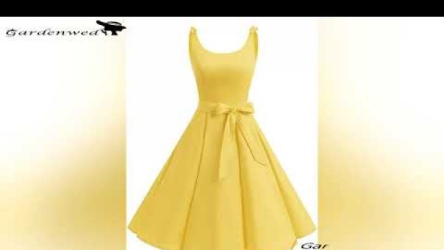 'Women\'s 1950s Fashion Swing Dresses A-line Bowknot Simple Classic Vintage Dress | Gardenwed'