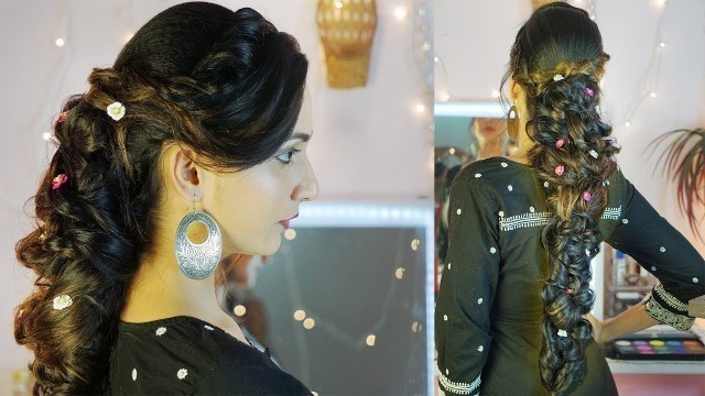 'Thick Messy Braid hairstyle with Extensions मेस्सी पार्टी चोटी हेयर स्टाइल  High Fashion  Long CHOTI'