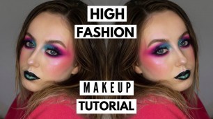 'Colourful High Fashion Makeup Tutorial | Lowri'