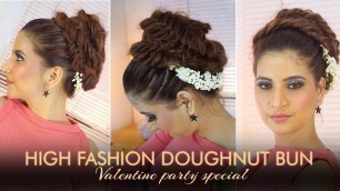 'HIGH FASHION DONUTS BUN VALENTINE DAY | Great Fashion hairstyle'