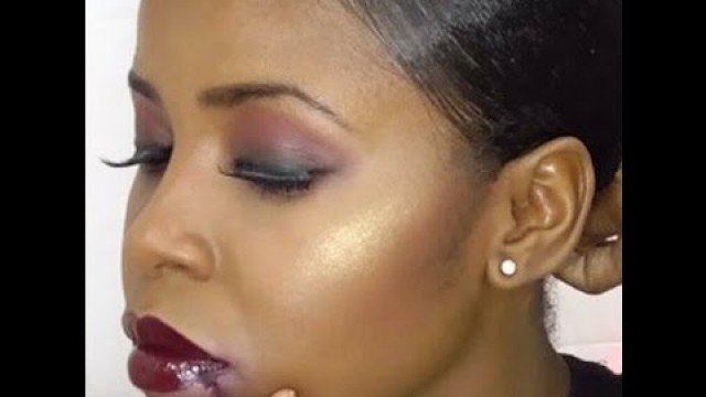 'High Fashion Makeup Tutorial (Bold lips & Glossy Lids)'