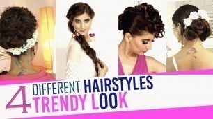 '4 Hairstyle Video | Different Trends | Fashionable Looks college Party | High fashion Virals'