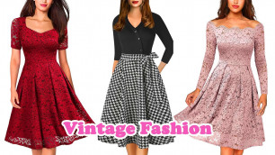 'vintage fashion, classic fashion, 1950s fashion, 1950s women\'s fashion, old fashion dresses'