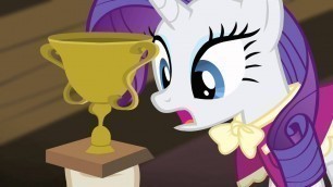 'Rarity ~ This is the first place trophy for fashion week... with my NAME on it!'