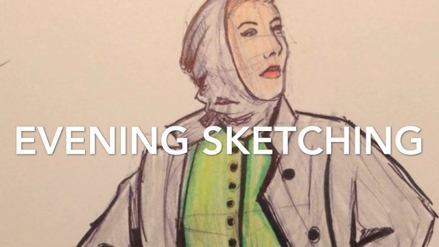 'Vintage sketches 1950s fashion sketches. Copic markers, pencils'