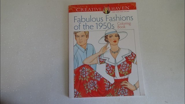 'Creative Haven Fabulous Fashions of the 1950s Coloring Book Flip through'