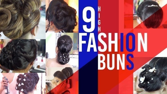 '9 High Fashion  Buns | Amazing trends |  Girls Favorite Hairstyle Collection| हाई फैशन हेयर स्टाइल'