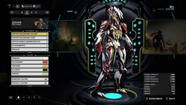 'Warframe: Zephyr FashionFrame'