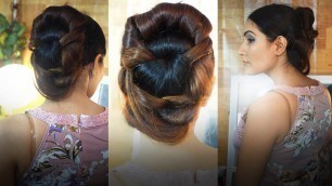 'twisted rolled bun hairstyle | High Fashion Viral | latest party Hair Art  Trends | हाई फैशन स्टाइल'