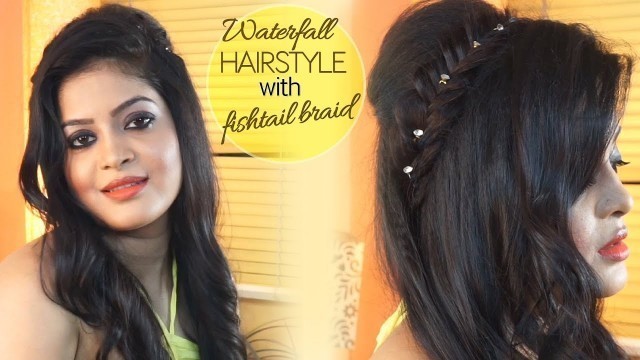 'Waterfall Hair Style  with Fishtail  band | Best High  fashion Videos Of India'