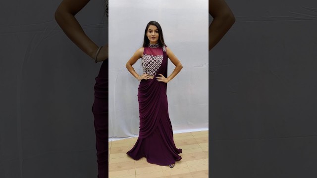 'One minute saree in wine colour | Rohit fashion club'