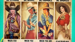 'BUY Cowgirl be strong be brave be humble be badass poster'