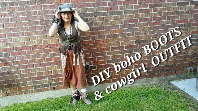 'DIY hobo boots then Hat and cowgirl outfit'