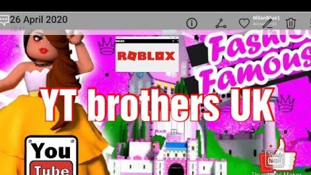 'ROBLOX FASHION FAMOUS YT BROTHERS UK FASHION ICON'