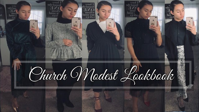 'CHURCH WINTER MODEST LOOKBOOK| Church Outfits'