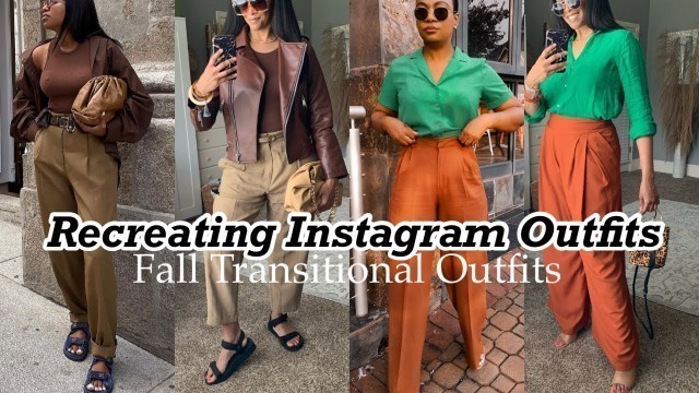 'RECREATING INSTAGRAM OUTFITS | Transitional Fall Outfit Ideas | Fashion Over 40 | by Crystal Momon'