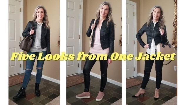 'FIVE LOOKS FROM ONE JACKET | Styling a Black Denim Jacket | Fashion over 50'