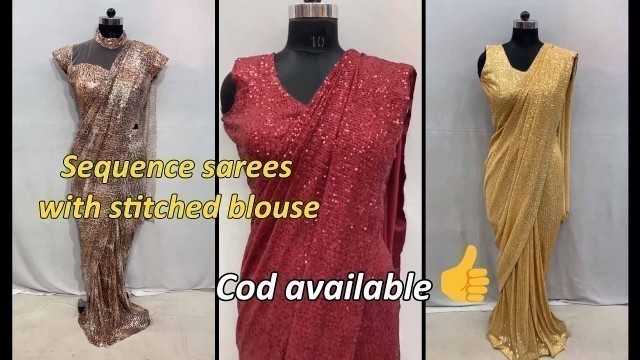 'party wear sarees all over sequence sarees | Rohit fashion club'